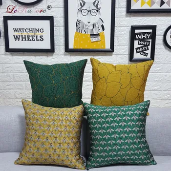 

LeRadore Luxury 3D Embrodiered Cushion Cover Spandex Bolster Pastoral Style Home Decor Pillowcase Large Floor Sofa Throw Pillows