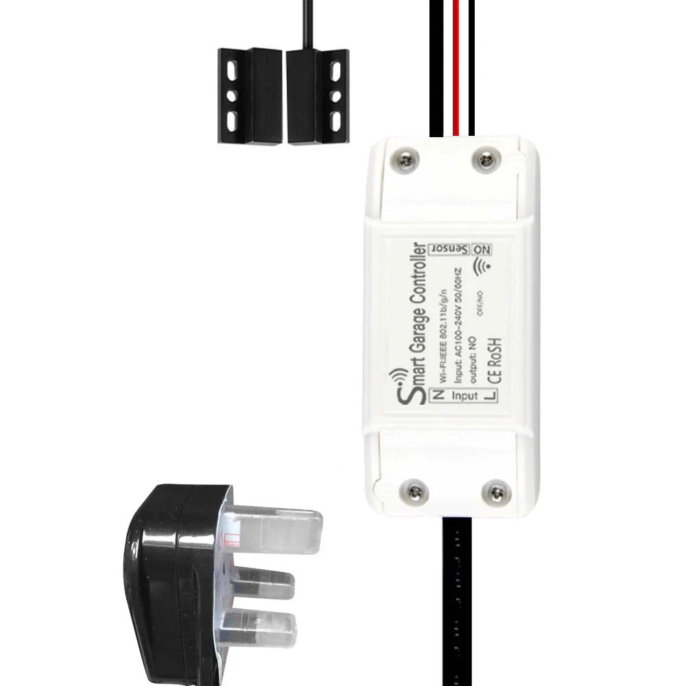 UK Plug Переключатель Wi-Fi умный Открыватель двери гаража управление Лер таймер переключатель работает с Alexa Google Home и IFTT Smart Life/Tuya приложение управление - Комплект: UK Plug