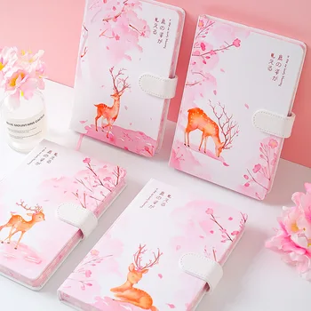 

Kawaii Journal A5 Pink Elk Deer Notebook Grid Dot Blank Drawing Daily Weekly Planner Agenda School Supplies Stationery