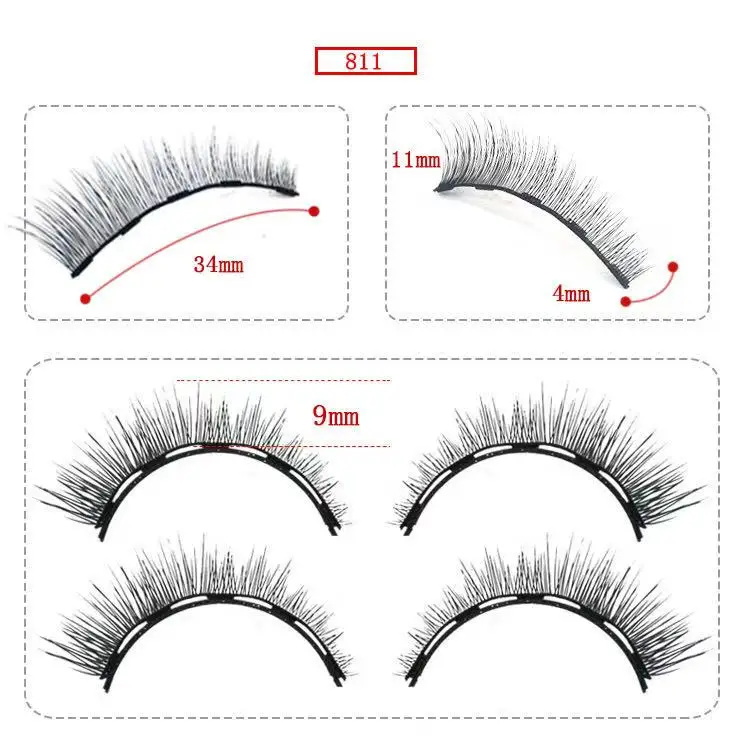 Magnetic Lash 811 Блеск-сказка 3D магнитные ресницы натуральный вид Накладные магнитные ресницы синтетические волокна магнитные накладные ресницы Магнитный комплект подводки для глаз - Цвет: Magnetic Lash 811