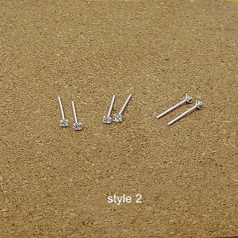 Серьги гвоздики маленькие из серебра 925 пробы 2 мм|screw end|earrings cartilageearring back |