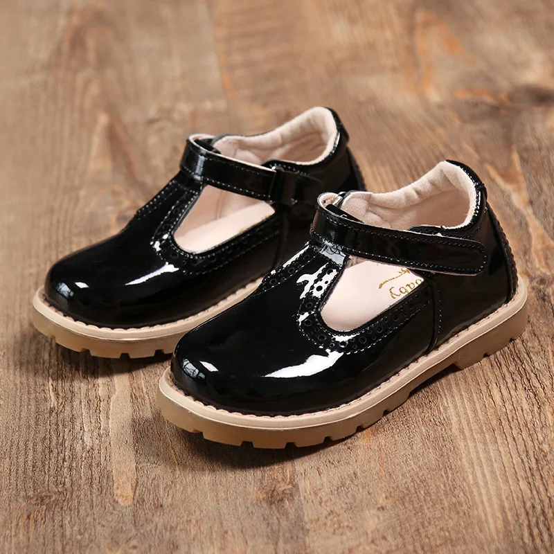 Chaussures pour enfants et filles | Tenue de mariée princesse, chaussures en cuir verni, uniforme scolaire noir au Design romain pour enfants en bas âge