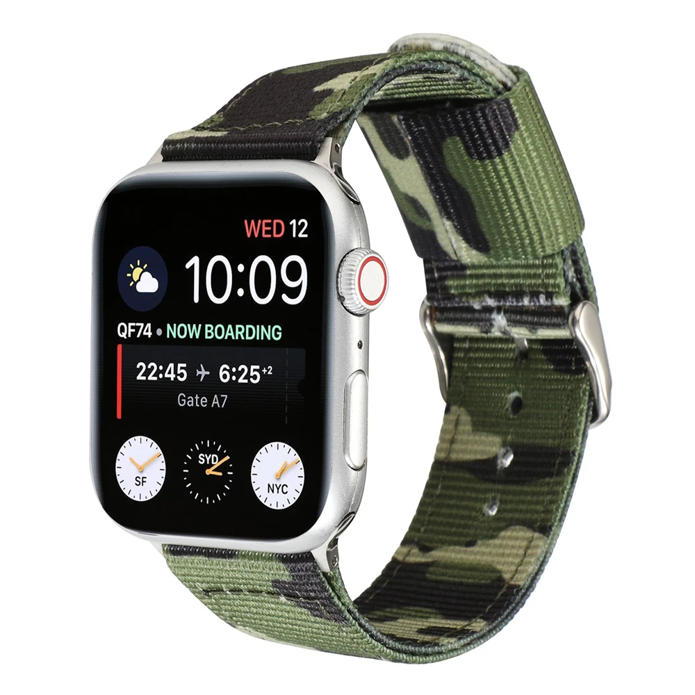 

CNSUPER Camouflage Nylon Elastic Watch Band Strap For IWatch Series 5/ 4 /3/ 2/1 Compatible with 38mm 40m 42mm 44mm
