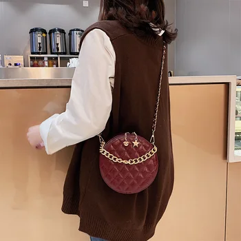 

Niche bag round women bag new 2020 net red with the same tremolo small sachet bag chain western style round cake bag