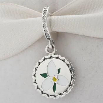 

Authentic S925 Charm Flower Dangle Charm fit Lady Bracelet Bangle DIY Jewelry