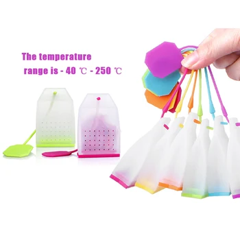 

Silicone Tea Infuser Reusable Safe Loose Leaf Tea Bags Strainer Filter Transparent CLH@8