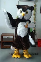 Costume de mascotte de hibou brun pour adulte, Costume professionnel de grande chouette brune, vêtements de fête d'halloween, nouvelle collection 2019