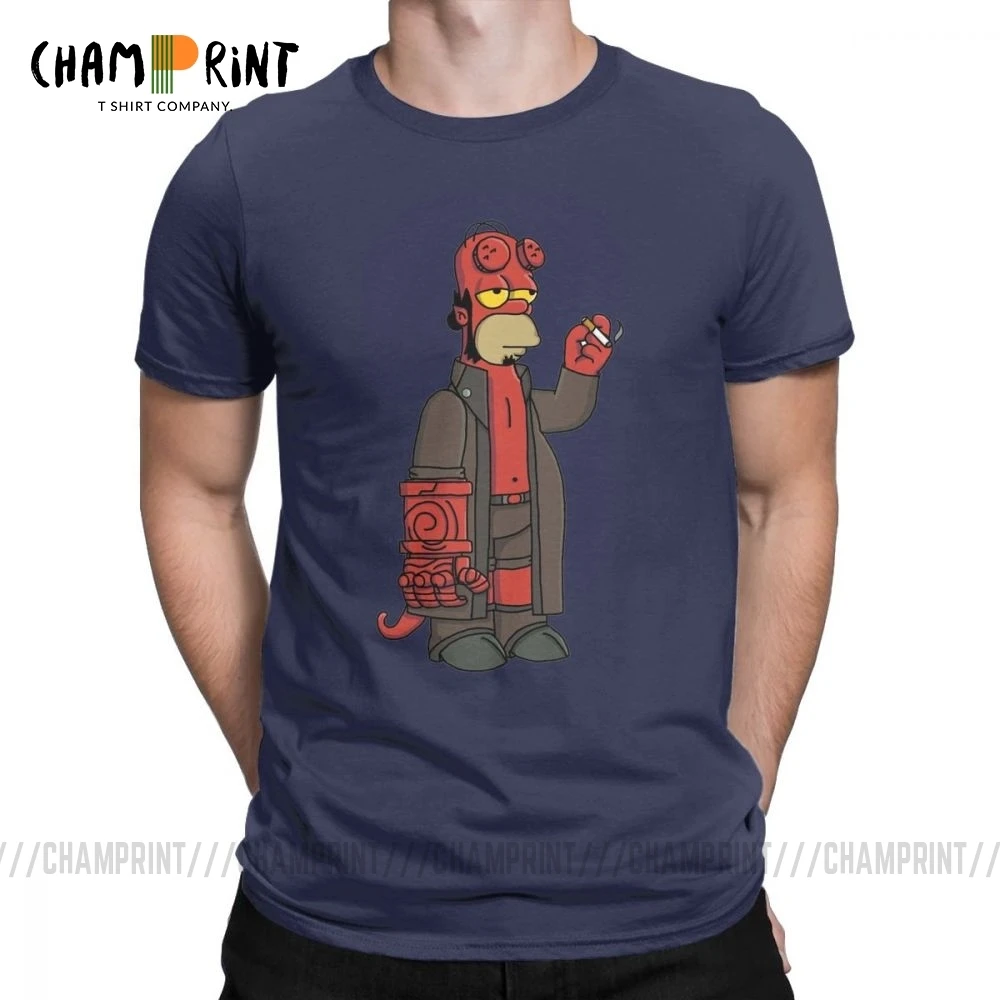 Men's Hellboy Cartoon T Shirts Pure Cotton Clothes Humor Short Sleeve Crewneck Tee Shirt Party T-Shirt |