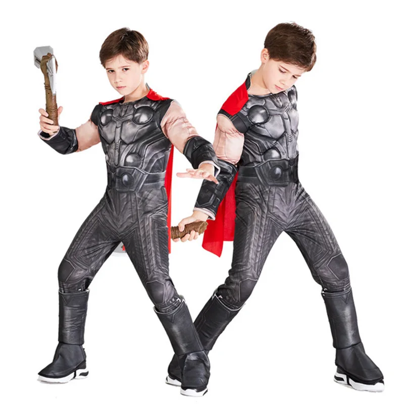 costume add hammer Тор, Мстители завершающей мышцы человек костюм для мальчиков костюмированная игра Тор Костюм, способный преодолевать Броды для взрослых Детский костюм супергероя Детский костюм для Хэллоуина - Цвет: costume add hammer