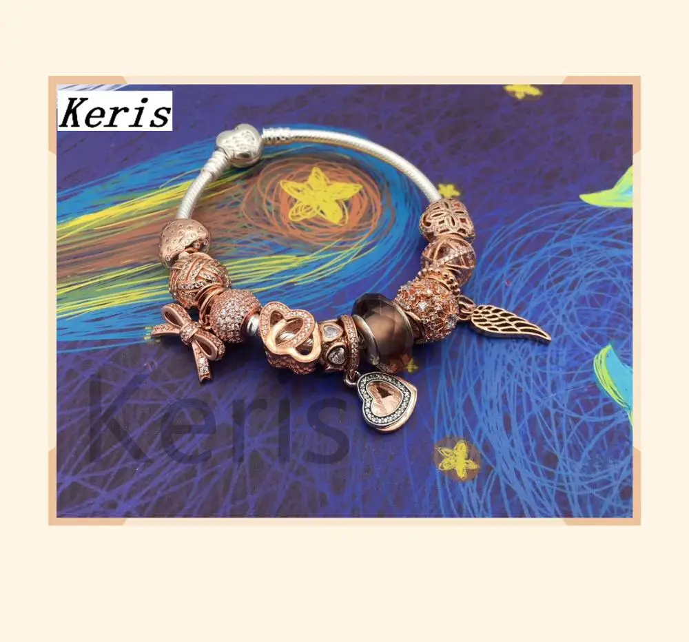 

High Quality 1:1 100% Silver Rose Gold Angel Wing Bow String Bracelet First Choice For Gift Free Package