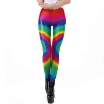

Gradient Rainbow 3D Print Slim Fitness Leggings Women High Waist Elastic Sexy Legging Winter Leggins Mujer