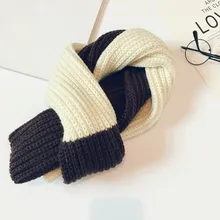 Осенне-зимний вязаный детский шарф, модный цветной лоскутный шарф в Корейском стиле для мальчиков и девочек 27