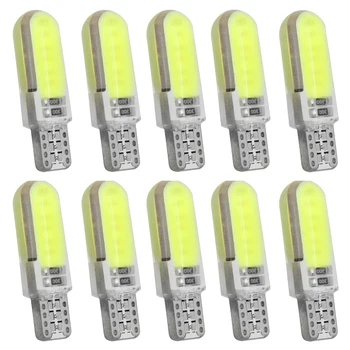 

10PCS T10 W5W LED car interior light COB silicone auto Signal lamp 12V 194 501 Side Wedge parking bulb for bmw audi car styling