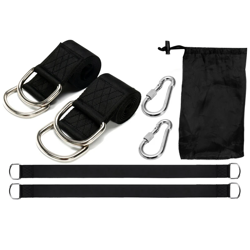 

150X5Cm Hammock Tree Steel Metal Carabiners Sets Outdoor Swing Tie Kit Garden Accessory