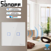 SONOFF T2 WiFi Smart Switch With 2 Gang(EU & UK &US),Works With Amazon Alexa And Google Assistant,Compatible With IFTTT Function