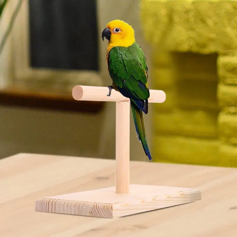 Портативная деревянная подставка для обучения попугая, вращающаяся подставка для птиц