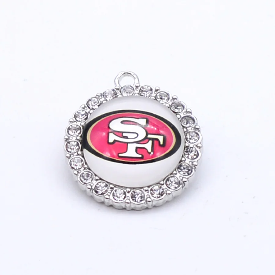 Серебряная подвеска, стразы, амулеты Сан-Франсиско, 49ers, браслет, ожерелье для женщин и мужчин, футбольные болельщики, Paty Fashion - Окраска металла: Коричневый