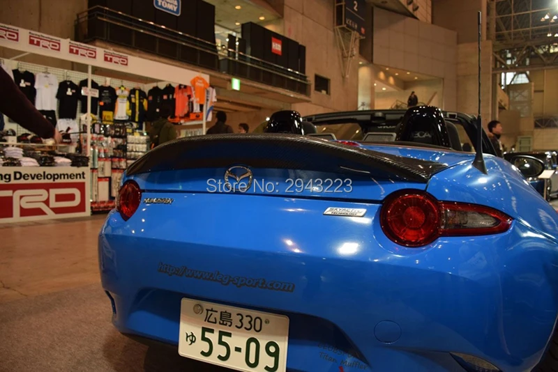Для Mazda MX5 Miata ND RF LMS стиль Duckbill спойлер автомобильные аксессуары Настоящее углеродное волокно задний багажник спойлер декоративное крыло