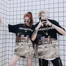 Printed Short Sleeve T-shirt for Loose Hip-hop Couple Half Sleeve Summer Printed Short Sleeve T-shirt for Loose Hip-hop Couple Half Sleeve Summer