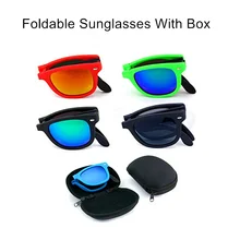 Складные солнцезащитные очки с коробкой, винтажные классические солнцезащитные очки для мужчин, для шоппинга, для путешествий, цветные, UV400, Lunette De Soleil Femme