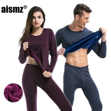 Aismz зимние кальсоны Толстые мужские термобелье наборы флис согревают в холодную погоду для российской Канады европейских женщин