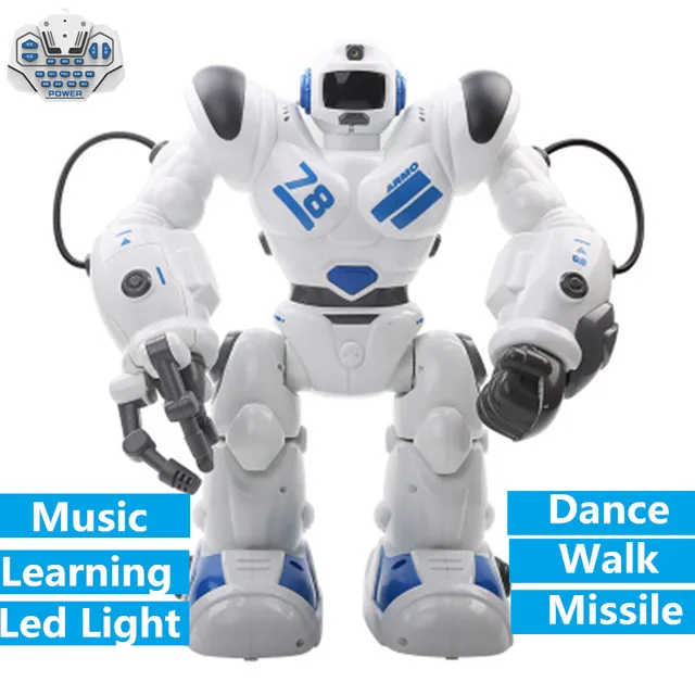 Educational Robot Toy Upgrade Intelligent RC Robot Waling Sliding Dancing Speaking Robot with LED screen Robots Flash Kid Friend 2