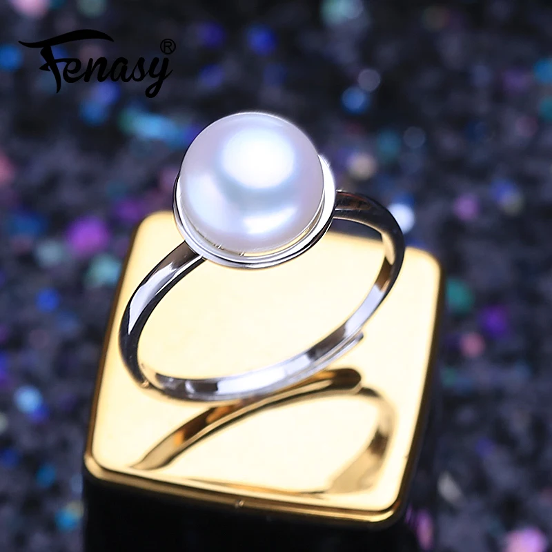 FENASY кольца с натуральным пресноводным жемчугом для женщин кольцо из