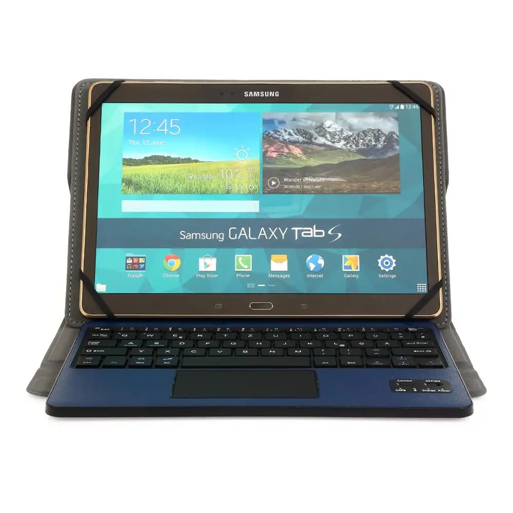 For Samsung Galaxy Tab 4 10.1/Tab S 10.5/Note 10.1 Bluetooth Touchpad Keyboard Folio Case Android Devices 9.7
