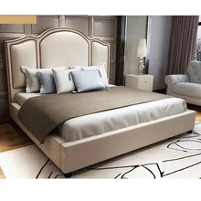 Современная мебель для спальни, итальянский стиль, микрофибра, кожа, королевская кровать