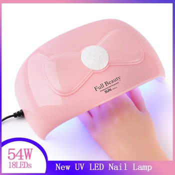 

54W 18LED UV Lamp For Nail Dryer Profession Apparatus Manicure Nail Gel Curing Lamp Ultraviolet Quick Dry Nail Tools LESUNX2Plus
