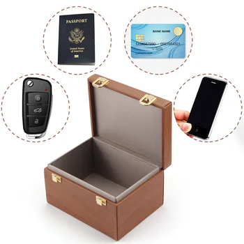 

RFID Signal Blocker Blocking Case Box with 5pcs Shielding Pouch for Car Key Fob Keyless Cell Phones Cards Privacy Protection