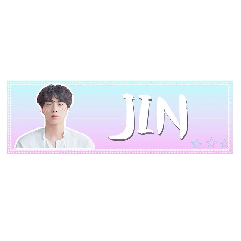 KPOP Bangtan для мальчиков карта душа персональная рука баннер JUNG KOOK JIMIN JIN SUGA J-HOPE 45*15 см - Цвет: JIN