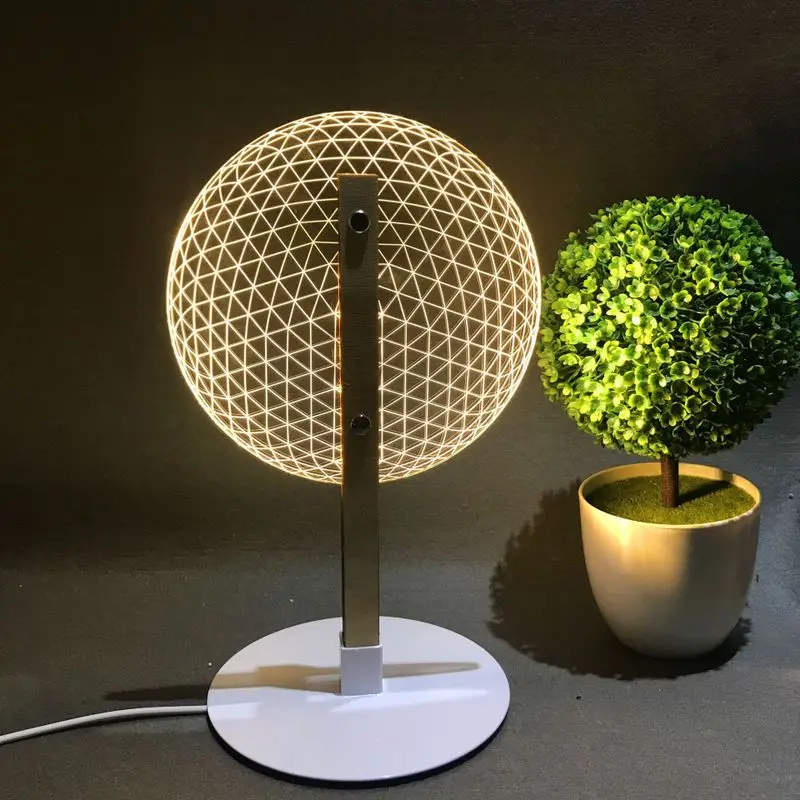 

Nordic Lamp Acrylic LED Small Night Light Bedroom Decorate Desk Bedside 3D Wood