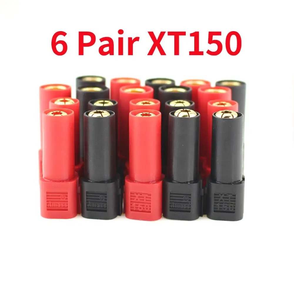 

6 Pair Original AMASS XT150 Connector Adapter Plug 6mm Male Female Plug 120A Large Current High Rated Amps For RC LiPo Battery