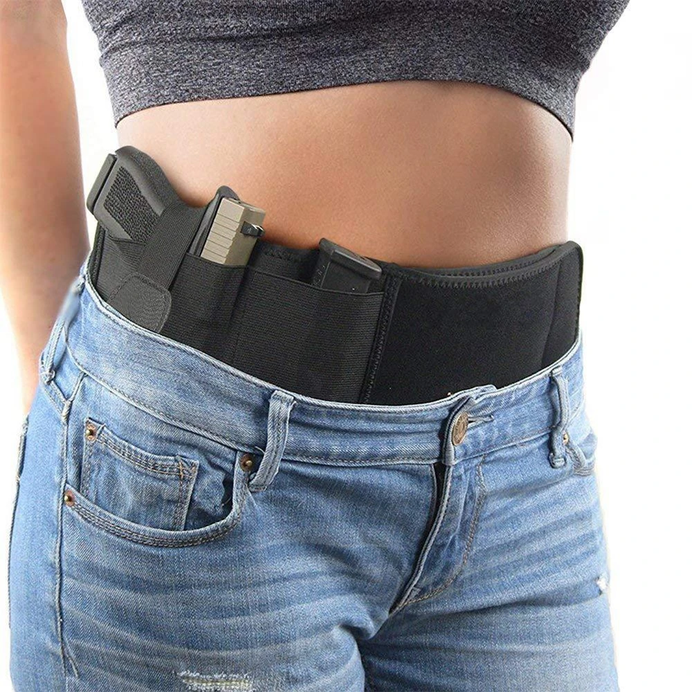 Pistola de Cintura Cinto para Glock Case Tático Belly Coldre Invisível Cinto Bolsa Escondido Transportar Elástico Telefone Caça Revista Gun 1 coldre invisível cinto saco escondido transportar elástico