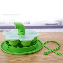 4pcs/set Pressure Cooker Silicone Steamer Rack Insulation Pad Silicone Cover Vent 7-hole Food Supplement Box