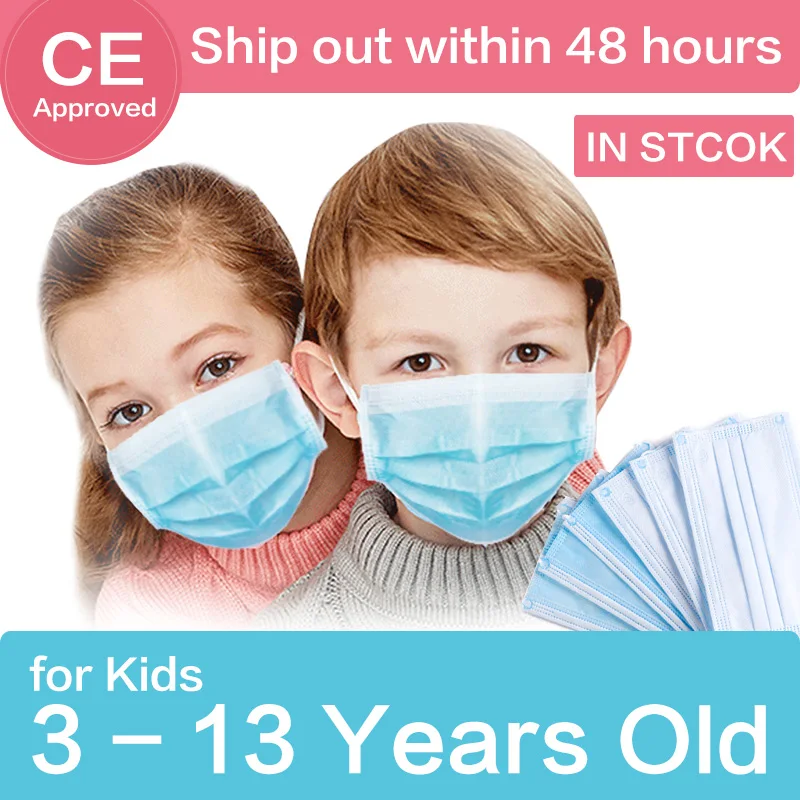 

Kids Face Mouth Masks Anti Pollution Dust children 3 Layers Mask Anti-Dust Protective Face Mask Masque Disposable