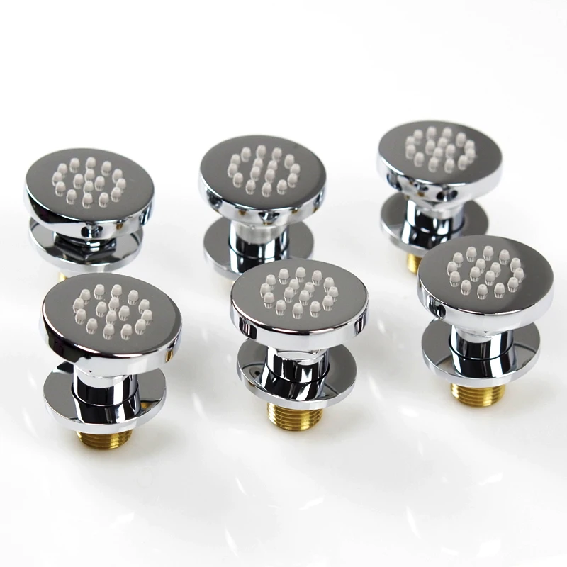 Skup 50mm mosiądz prysznic ciało Jet 2 Cal masaż dysze natryskowe Chrome opady deszczu prysznic oszczędzanie wody Jet łazienka moc prysznic załącznik