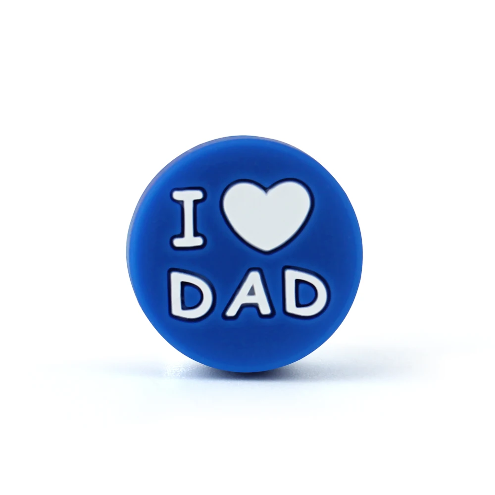 DAD 09 Keep& Grow 5 шт. круглые силиконовые бусы I Love Mom/Dad Детские бусины для прорезывания зубов DIY соски зажимы для прорезывания зубов игрушки грызун Детские Прорезыватели - Цвет: DAD 09