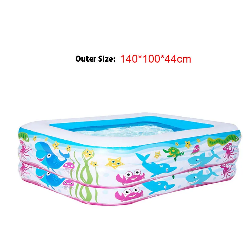 outersize 1.40m Swimming pool accessories Children's Home Use Paddling Pool Large Size Inflatable Square Swimming Pool Kids inflatable Pool - Цвет: outersize 1.40m