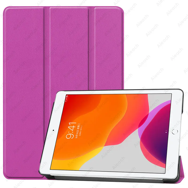Для iPad 10,2 чехол из искусственной кожи Умный Магнитный чехол с функцией автоматического сна/пробуждения чехол-подставка для iPad 10,2 7-го поколения Funda - Цвет: Purple
