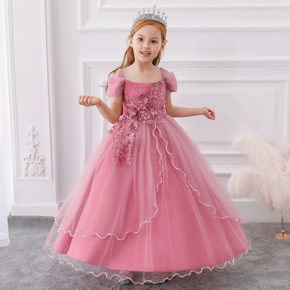 Yoliyolei 2020 Beautiful Long Flower Girl Dresses 5-12 Years Fashion Kids Evening Gowns Ball Gown Pageant For Children | Детская одежда