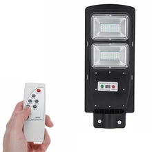Светодиодный уличный светильник с дистанционным управлением, 60 Вт, светодиодный светильник на солнечной батарее, радар, датчик движения PIR, настенный светильник с датчиком времени, водонепроницаемый, для площади, сада, двора