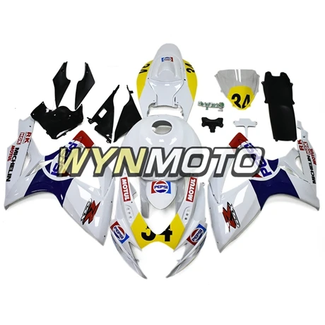 Полный комплект обтекателей для Suzuki GSXR600 750 K6 06 07 год рамы кузова ABS пластик впрыска желтый жемчужный белый корпус Мотоцикла