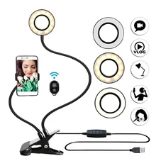 New Led Selfie Ring Light Photo Studio Selfie LED Ring with Mobile Phone Holder for Live Stream Ring Light with Bluetooth фонарь aceshley led cелфи кольцо aceshley selfie ring light