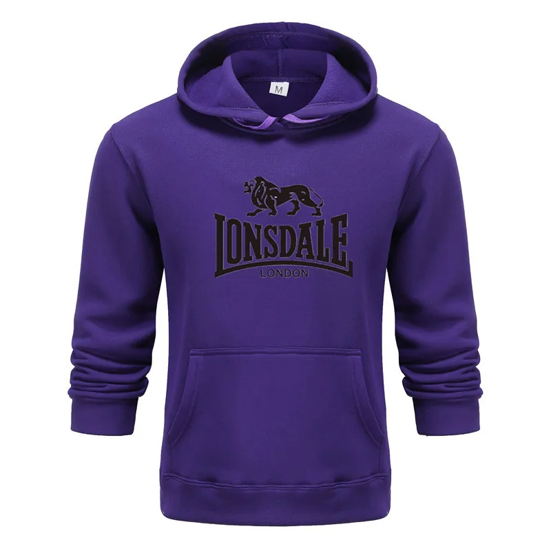 purple - H Осенне-зимние толстовки, горячая распродажа, модные мужские толстовки Lonsdale, теплые забавные пуловеры, Повседневная Толстовка в стиле хип-хоп, мужской спортивный костюм - Цвет: purple - H