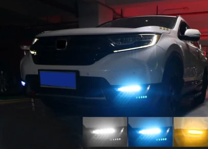 Blue and white Дневные ходовые огни для CRV одна пара Drl Led бампер противотуманные фары для Honda Cr-V Crv - Цвет: Blue and white