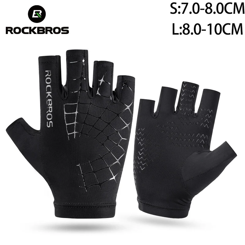 S202BK ROCKBROS ультрафиолетовые защитные велосипедные перчатки с сенсорным экраном для езды на велосипеде, велосипедные перчатки, летние мужские многофункциональные перчатки - Цвет: S202BK