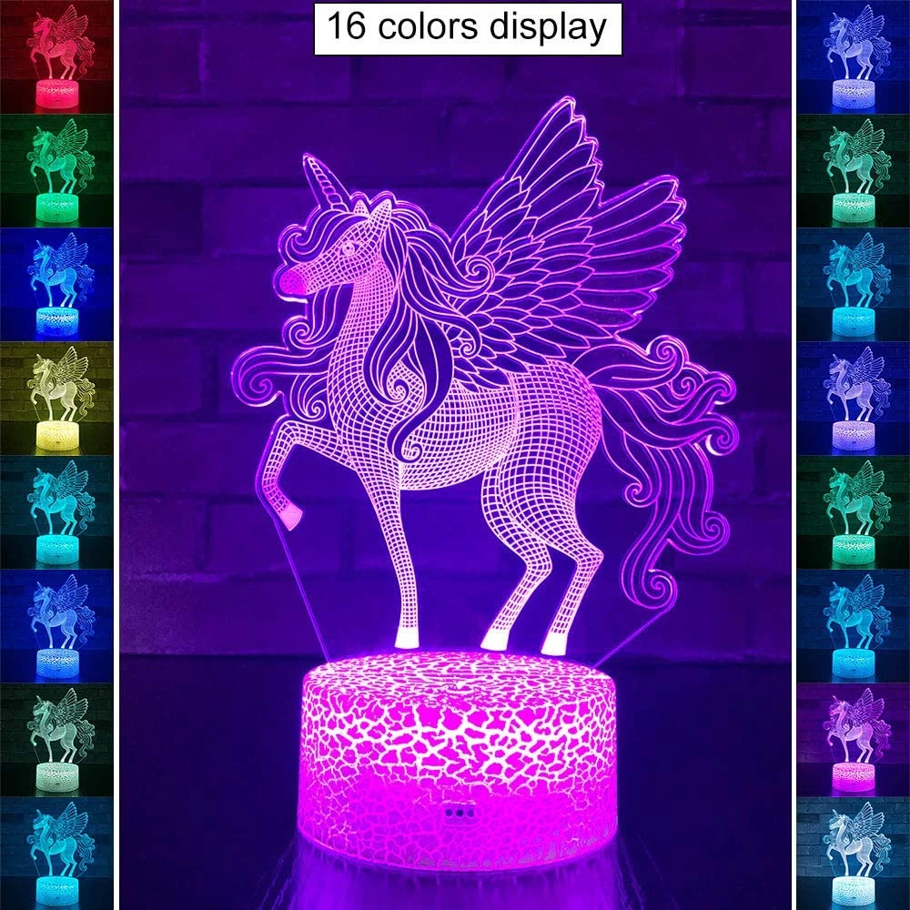 Kids Night Light 3d Led Lamp Creative Table Bedside Romantic Heart Bear