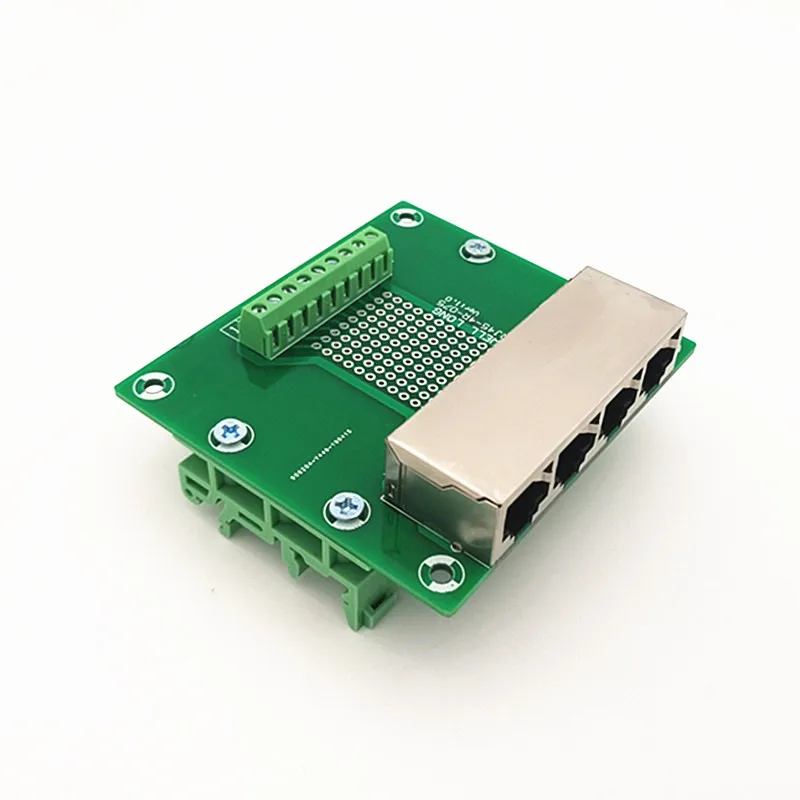 RJ45 8P8C под прямым углом Jack4-Way бусина Breakout Board, клеммный блок, разъем